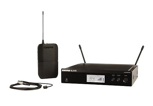 Shure BLX14R/W93 Wireless Microphone System - 14-Hour Battery Life, 300 ft Range, UHF | WL93 Lavalier Mic, Single Channel Rack Mount Receiver | J11 Band (BLX14R/W93-J11) J11 Band (596-616 MHz)