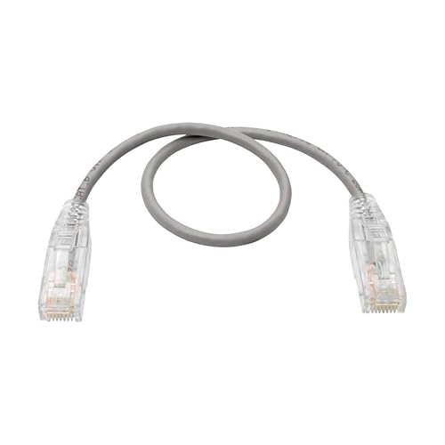 Tripp Lite Cat6 Gigabit Patch Cable, RJ45 M/M, Gigabit, Snagless, Molded, Slim, Gray, 1 ft. (N201-S01-GY) Gray 1 ft.
