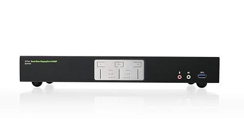 IOGEAR 2-Port 4K Dual View DisplayPort KVMP Switch with USB 3.0 Hub and Audio - 2 Computer(s) - 4096 x 2160-1 x Network (RJ-45) - 6 x USB - Desktop - 6 x DisplayPort - TAA Compliant