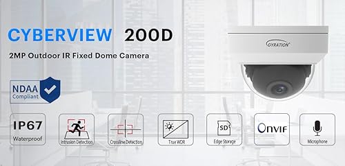 Gyration Cyberview 200D 2 MP Outdoor IR Fixed Dome Camera