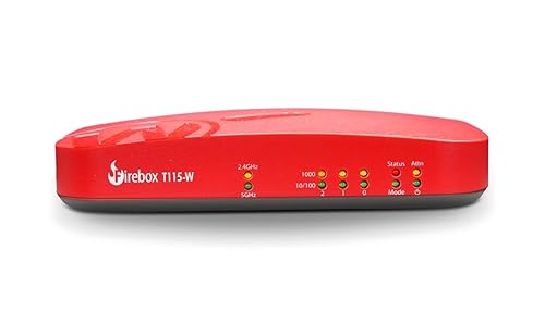 WatchGuard Firebox T115-W with 3 Year Standard Support - Wi-Fi 7 Tabletop Firewall, 3X 1Gb Ports, Silent Fanless Security for Small Offices (WGT116003)