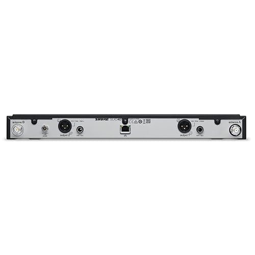 Shure SLXD4 Dual Channel Receiver - for use with SLX-D Digital Wireless Microphone Systems, Transmitters Sold Separately | J52 Band (SLXD4D=-J52)