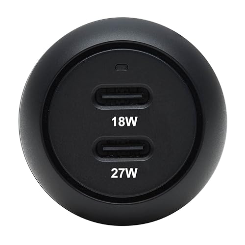 Tripp Lite USB-C Car Charger, 45W PD Charging Dual Port USB-C Car Charger, USB-C 27W, USB-C 18W, Black (U280-C02-45W-2B)