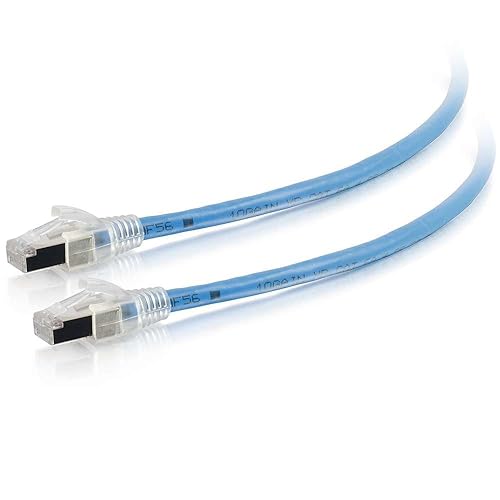 C2G/Cables to Go 43174 100ft Cat6a Shielded HDBaseT Certified Cable, Plenum CMP-Rated, Blue 100 Feet CMP Blue