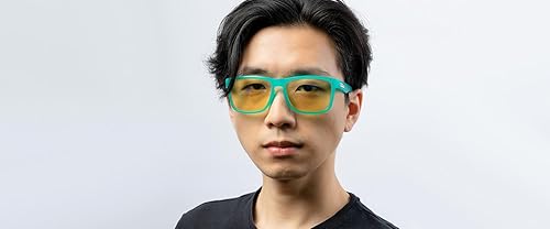Gunnar - Premium Premium Gaming and Computer Glasses - Blocks 65% - 98% Blue Light - Intercept Amber Tint Emerald Green