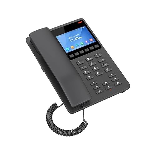 Grandstream GHP631W Desktop Hotel Phone, 3.5in Color LCD, PoE, Dual-Band WiFi 6, Black