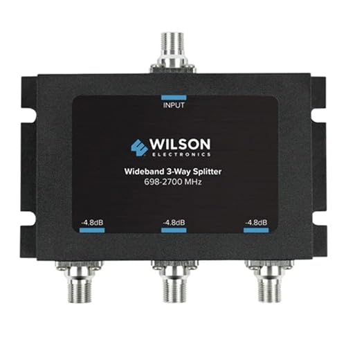 Wilson Electronics 850035 Wideband 3-Way Splitter with F-Female Connector, Black