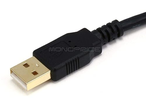 Monoprice 10-Feet USB 2.0 A Male to A Female Extension 28/24AWG Cable (Gold Plated) (105434) 10ft 1