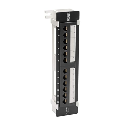 Tripp Lite Cat6 Wall-Mount PoE-Plus Compliant Patch Panel 12-Port 110/Krone 568A/B RJ45 Ethernet TAA 100W PoE+ Compatible