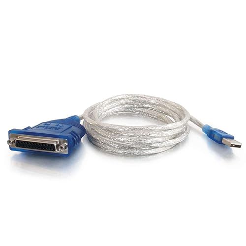 C2G 16899 USB To DB25 IEEE-1284 Parallel Printer Adapter Cable, 6 Feet