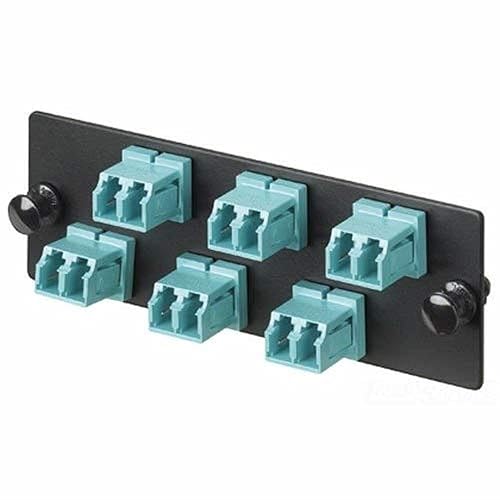 Panduit FAP12WAQDLCZ Multi-Mode 12-Port Fiber Adapter Panel with Zirconia Ceramic Split Sleeve, Aqua