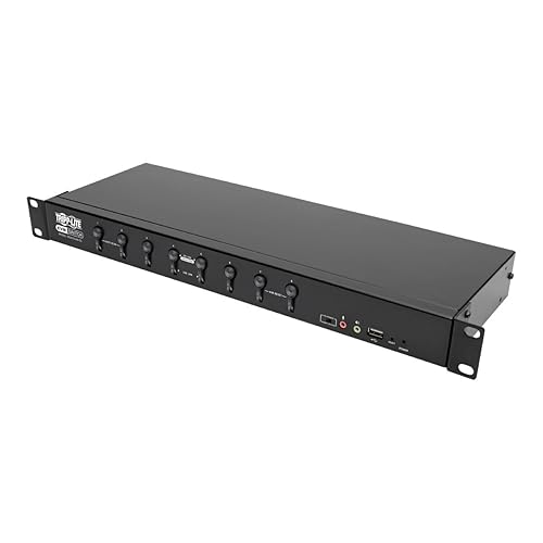 Tripp Lite 8-Port KVM Switch DVI/USB w Audio & USB 2.0 Peripheral Sharing 1U Rack-Mount, Single-Link 1080p (B024-DUA8-SL)