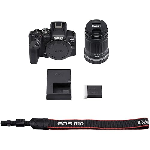 Canon EOS R10 RF-S18-150mm F3.5-6.3 is STM Lens Kit, Mirrorless Vlogging Camera, 24.2 MP, 4K Video, DIGIC X Image Processor, High-Speed Shooting, Subject Tracking, Compact, for Content Creators Black