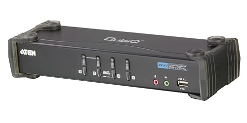 ATEN 4-Port USB 2.0 DVI KVMP Switch with Cables CS1764A (Black)