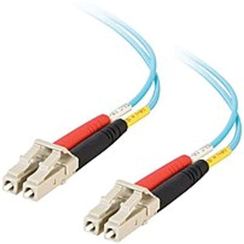 C2G 33048 OM3 Fiber Optic Cable - LC-LC 50/125 10Gb Duplex Multimode PVC Fiber Cable, Aqua (16.4 Feet, 5 Meters)