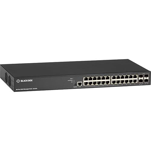 Black Box LPB3028A MGD POE+ Switch - 24 10/100/ 1000 RJ45 POE+ 4 100/1000 SFP+