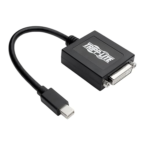 Tripp Lite P137-06N-DVIB Keyspan Mini DisplayPort To DVI Adapter, Video Converter For Mac/PC, Black (M/F), 6-in. (15.24 Cm)