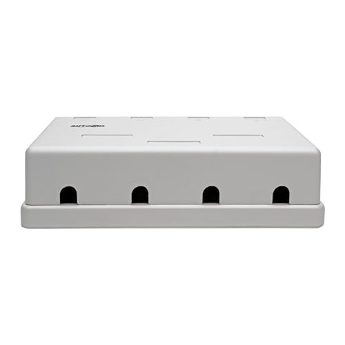 Tripp Lite Pre-Configured Unshielded Cat6 4-Port Surface-Mount Box, 110 IDC, RJ45, White - Surface Mount Box