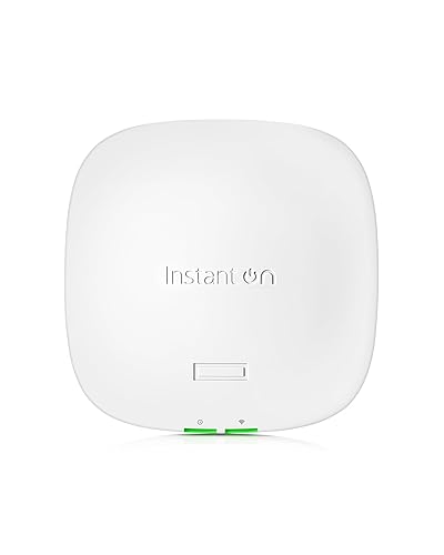 HPE Networking Instant On Access Point AP21 2x2 WiFi 6 Indoor Wireless Access Point | Single-Room, Secure, Smart Mesh Support | Power Source Not Included | US Model (S1T08A) Power Adapter Not Included