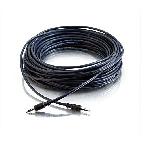 C2G 40518 3.5mm Stereo Audio Cable with Low Profile Connectors M/M, Plenum CMP-Rated (50 Feet, 15.24 Meters) 50-Feet
