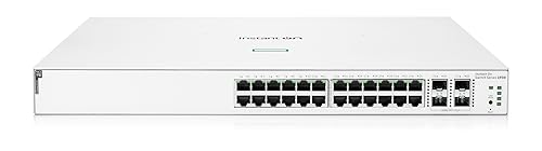 HPE Networking Instant On Switch Series 1930 24-Port Gb Smart-Managed Layer 2+ Ethernet Switch with PoE | 24x 1G | 4X SFP+ | 24x CL4 PoE 370W | US Cord (JL684B#ABA)