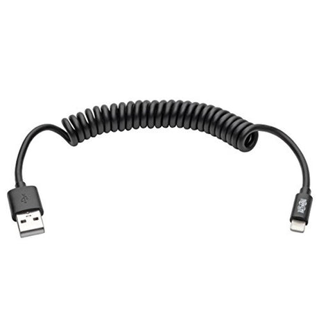 Tripp Lite 4ft Lightning Coiled Charge Cable Black (M100004COILBK)