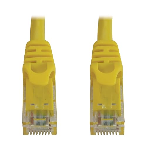 Tripp Lite Cat6a 10G Ethernet Cable, Snagless Molded UTP Network Patch Cable (RJ45 M/M), Yellow, 2 Feet / 0.6 Meters, Manufacturer's Warranty (N261-002-YW)