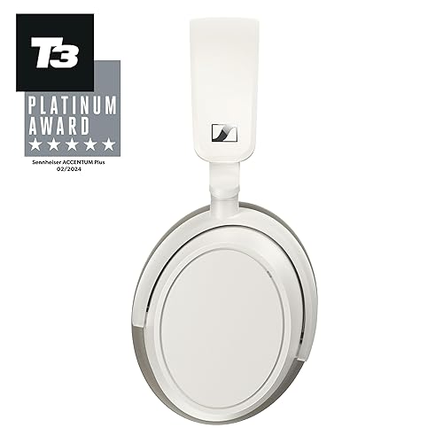 Sennheiser ACCENTUM Plus Wireless Bluetooth Headphones - Quick-Charge Feature, 50-Hr Battery Playtime, Adaptive Hybrid ANC, Sound Personalization, Touch Controls – White