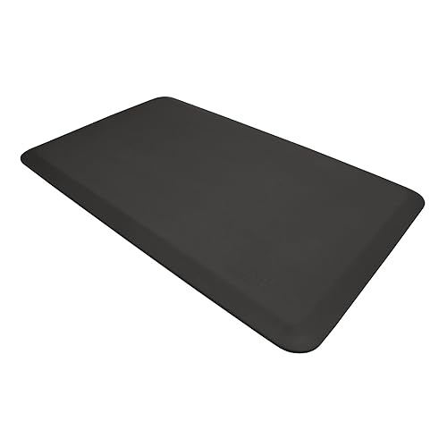 NewLife by GelPro Anti Fatigue Mat: Eco-Pro Foam Anti-Fatigue Comfort Mat - Standing Desk Pad - Professional Floor Mats for Commercial & Industrial Work - 24” x 36” Non Slip Ergonomic Mat - Black 36L x 24W x 0.8Th Black