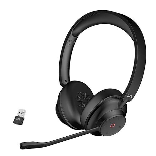 Cyber Acoustics Essential Wireless Headphones (HS-1500BT) - Professional Headset Optimized for UC Platforms, ANC and ENC Technology Provides Quality Sound for All Day Comfort Calls and Music