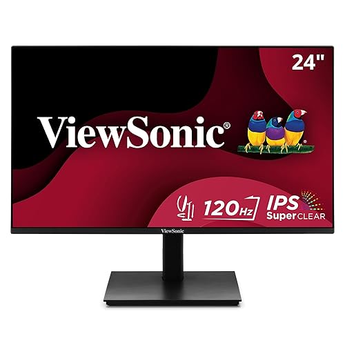 Viewsonic VA2448-MHJ 24 Inch Full HD 1080p IPS Monitor with 120Hz, Advanced Ergonomics, Eye Care, HDMI, and VGA Inputs for Home and Office
