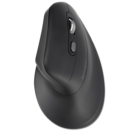 Kensington Pro Fit Ergo MY630 EQ Wireless Rechargeable Mouse, Vertical Wireless Mouse, 1000/1600/2400 DPI Switches, Bluetooth LE, 2.4GHz, Black (K72484NA)