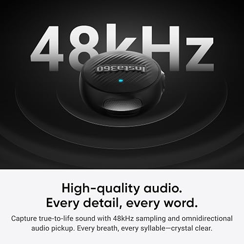 Insta360 Mic Air Transmitter, 7.9g Ultralight, Wireless Microphone for Insta360 X5/Ace Pro 2, Noise Cancelling, Vlog, Streaming