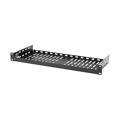 Tripp Lite 1U Fixed Server Rack Enclosure Shelf, Cantilever Extension, Steel, Airflow Vented Design, Mount Hardware Included, 7 inches Depth, 40lb / 18 kgs Capacity, 5-Year Warranty (SRSHELF2P1USHRT)