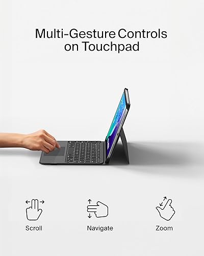 Belkin Everyday Keyboard Case with Cradle, Backlit Bluetooth Keyboard, Multi Test Controls, Magnetic Apple Pencil Storage Compatibility and Multimedia Keys for iPad 10th Generation iPad 10th GEN Case w/ Cradle