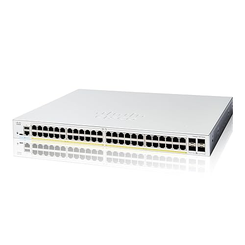Cisco Catalyst 1300-48FP-4G Managed Switch, 48 Port GE, Full PoE, 4x1GE SFP, Limited Lifetime Protection (C1300-48FP-4G)