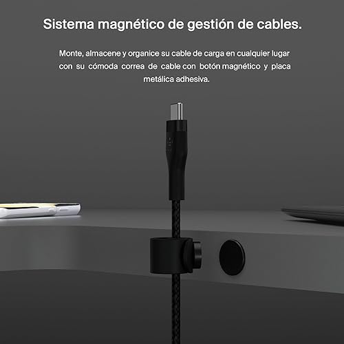 Belkin BoostCharge Pro Flex Braided USB-C to USB-C Cable (3M/10FT), USB-IF Certified Power Delivery PD Fast Charging Cable for iPhone 15 Series, MacBook Pro, iPad Pro, Galaxy S23, S22, & More - Black