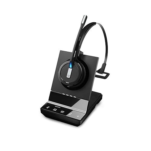 Sennheiser SDW 5015 (506592) Single-Sided Wireless DECT Super Wideband Headset for Desk Phone & Softphone/PC Connection Dual Microphone Ultra Noise-Canceling, Black Desk/PC/Softphone Connection
