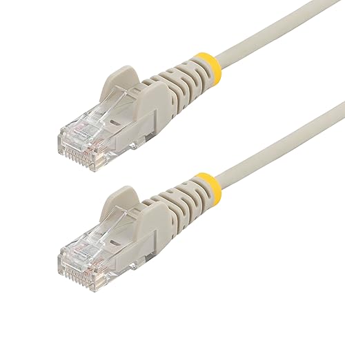 StarTech.com 30ft Gray Slim CAT6 Ethernet Cable, Snagless RJ45, LSZH, 28AWG Pure Bare Copper, Slim Network Patch Cable/Cord
