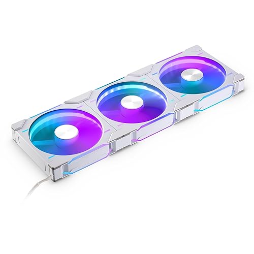 Phanteks D30-140 DRGB PWM Fan 3Pack, Reverse Airflow Model, Premium D-RGB Performance Fans, Halos Lighting Effect, ARGB/DRGB Lighting, Daisy-Chain Fan Linking System, 3Pack (White)