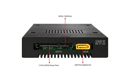 ICY Dock Rugged Full Metal 2.5” SAS/SATA HDD & SSD Mobile Rack for External 3.5 Drive Bay | ToughArmor MB991IK-B Black