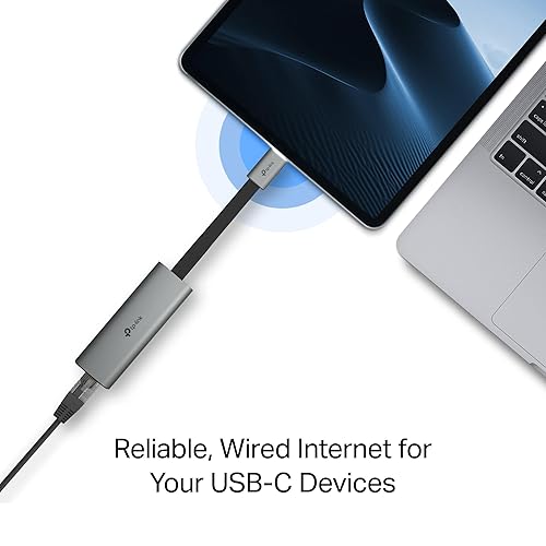 TP-Link USB Type-C to 2.5 Gigabit Ethernet Adapter (UE302C) - Aluminum Alloy Case Plug & Play Compatible with Windows macOS iPadOS Chrome OS Linux and iOS Plug & Play| Type-C to 2.5 Gigabit Ethernet Network Adapter