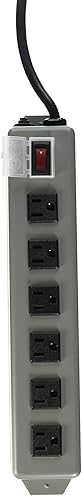 Tripp Lite UL24RA-15 Waber Industrial Power Strip 6 Right-Angle Outlets 15' Cord, Locking Switch Cover 6 Right Angle Outlet, 15ft Cord