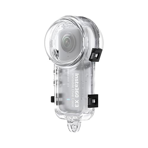 Insta360 X3 Black Underwater Camera Case, Polycarbonate (PC) & Acrylonitrile Butadiene Styrene (ABS), Waterproof to 50m, 131g, 3.3 x 3.3 x 6.1, Underwater Camera Mount