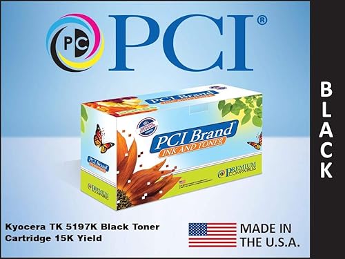 PCI Brand Compatible Toner Cartridge Replacement for Kyocera TK-5197K Black Toner Cartridge 15K Yield