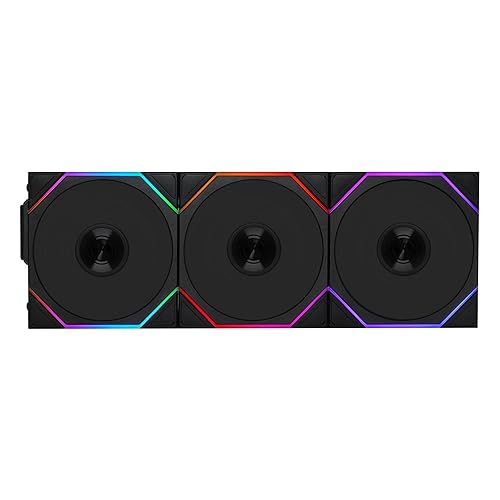 Lian Li UNI Fan TL 120 Wireless - Triple Pack - 2.4 GHz Wireless Controller Included - Daisy Chain & Infinity Mirror Design - Controller Required - Black (12TL1W3B)