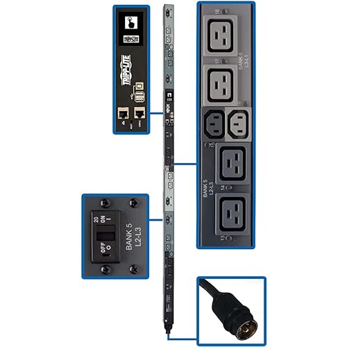 Tripp Lite PDU 3-Phase Monitored 6 C13 12 C19 208V 50A 14.4kW 0URM TAA