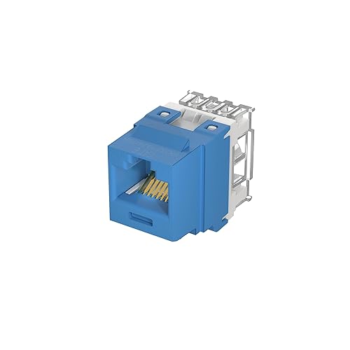 Panduit NK688MBU-Q UTP RJ45 NetKey Cat6 Punchdown Keystone Jack Module, Blue, Pack of 25