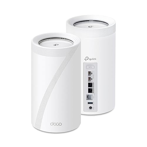 TP-Link Deco BE17000 Tri-Band WiFi 7 Mesh System (Deco BE75) - 8-Stream, 17 Gbps, 200+ Device Connect, 10 Gbps Wired, AI Roaming, Google/Alexa, HomeShield 2-Pack Wi-Fi 7 | BE17000,10G Port 2-Pack