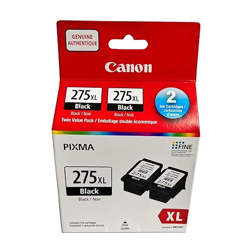 Canon PG-275XL Ink Cartridge PG-275 275XL 275 XL Black for Canon Pixma TS3520 TS3522 TS3500 TR4720 Printer Ink(2 Pack)